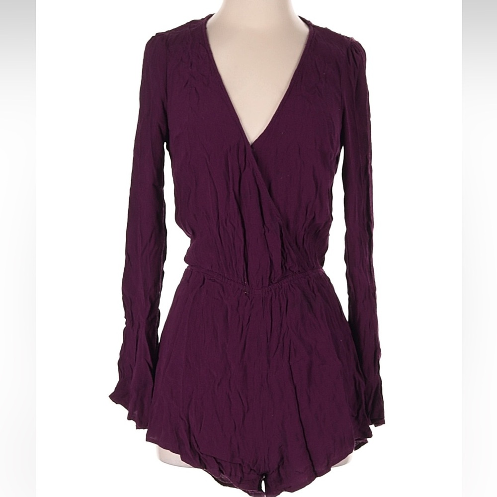Luxe Eggplant Purple Romper w/ Lace Detail on Back